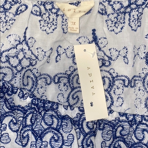 NWT Adiva Off the Shoulder Embroidered Ruffle Top - Picture 4 of 4